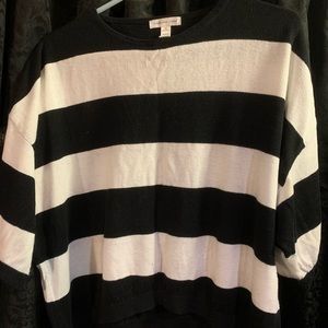 black and white striped sweater